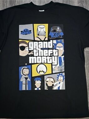Grand Theft Morty Black Graphic Tee - Rick and Morty Inspired
